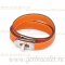 Hermes Rivale Double Wrap Bracelet Orange With Silver